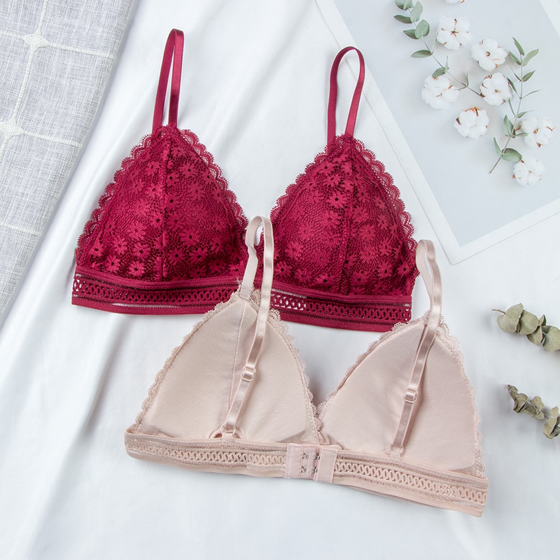 Lace Bralette Set - Sexy floral sutiã de renda superior