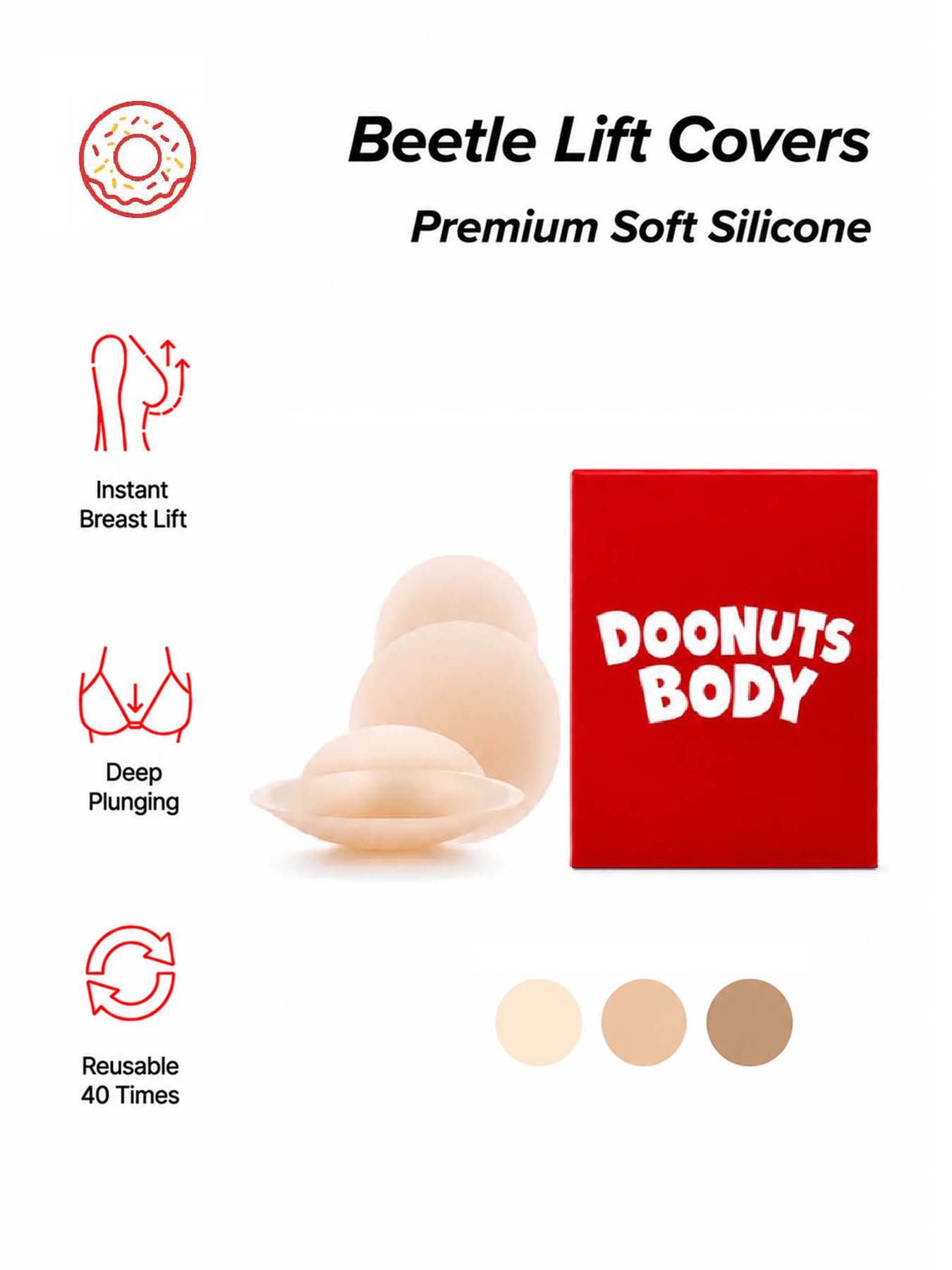 DOONUTS – Adesivos invisíveis  - Push Up Bra Silicone avaliação e preço