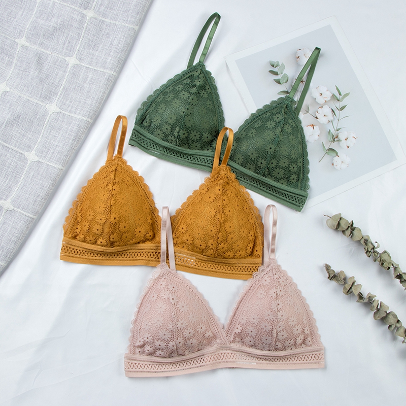 Sexy floral sutiã de renda sup - Lace Bralette Set avaliação e preço